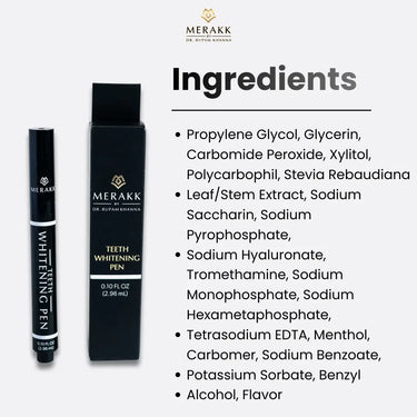 Ingredients for Teeth Whitening Pen